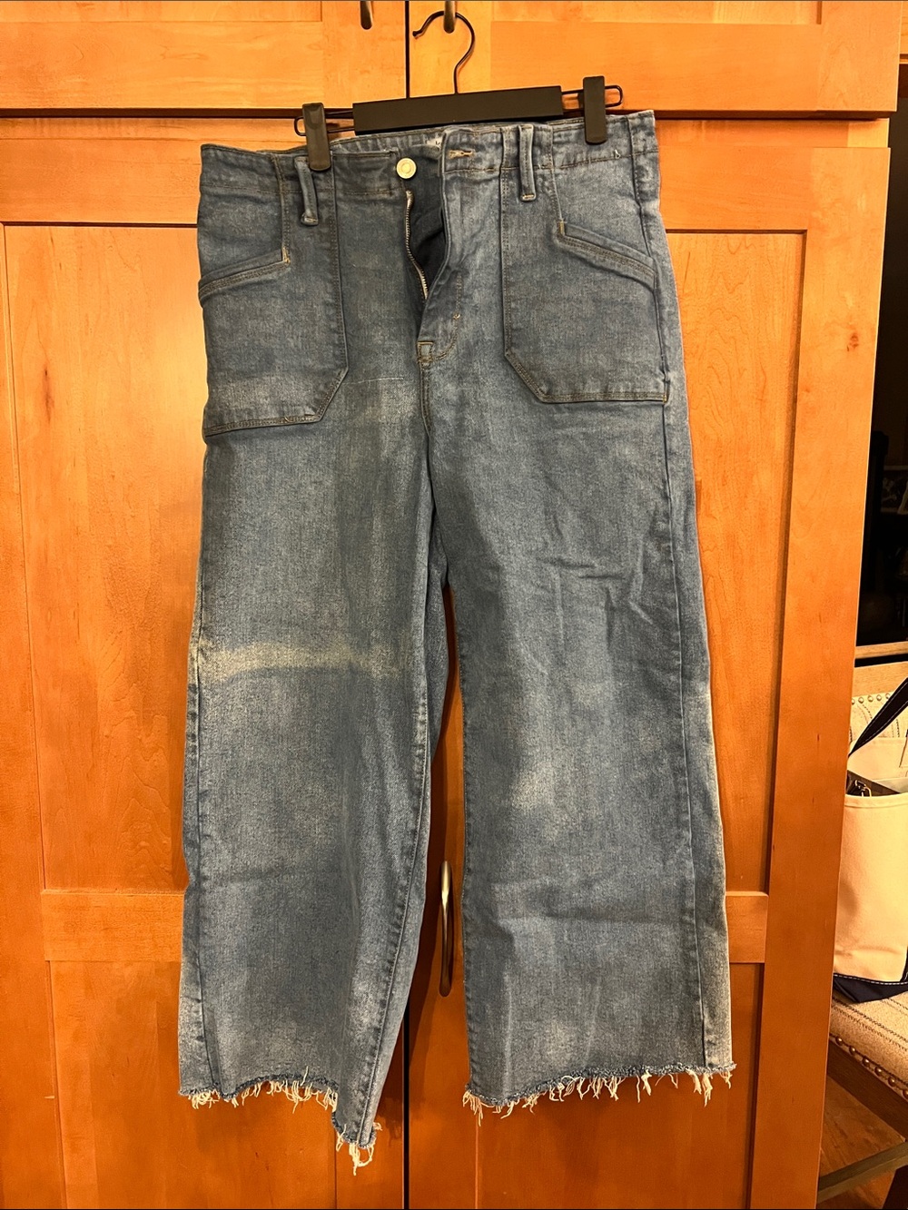 Kensie Wide-Leg Denim Jeans in Faded Blue